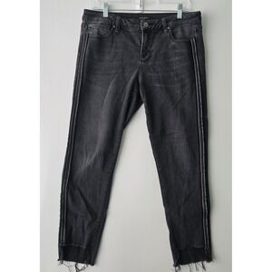 Dear John Ankle‎ Skinny Jeans Distressed Hem Black Wash Denim Women's Size 30